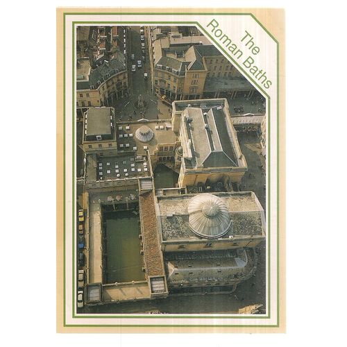 aerial view, ROMAN BATHS, BATH. SOMERSET unused postcard =