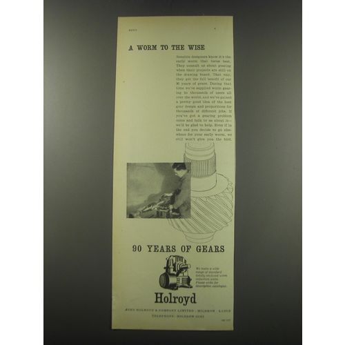 1957 Holroyd Gears Ad - A worm to the wise