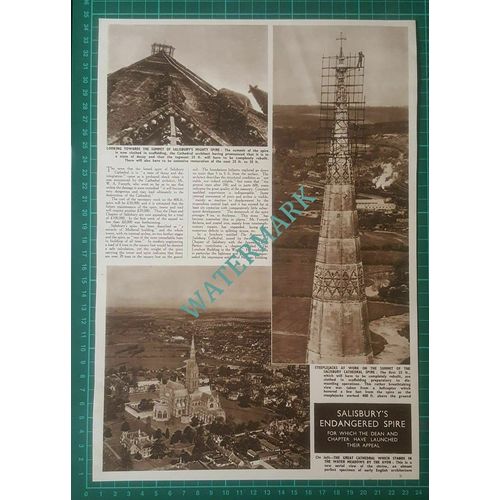 (X520) Salisbury Cathedral Spire Restoration - 1950 Clip
