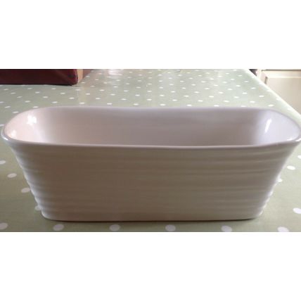 12 WHITE CERAMIC TROUGH FLOWER TUB POT PLANTER CONTAINER / WEDDING FAVOURS