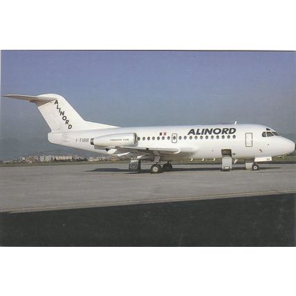 Alinord Fokker F28 Mk 1000 Civil Aircraft Postcard (A19002)