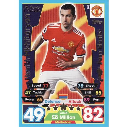 Match Attax 2017/2018 209 Henrikh Mkhitaryan Manchester United