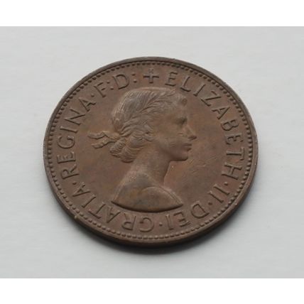 1961 Queen Elizabeth II Totally Uncleaned 1d One Penny with natural Toning
