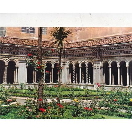 Roma Basilica di S Paulo Chiostro Italy Postcard 1971 used VGC