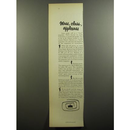 1952 Nation's Business Magazine Ad - Mass, class, applesass