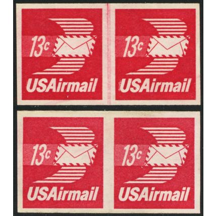 C83a, MNH 13¢ Imperforate Pair Plus Imperf Line Pair Errors - Stuart Katz