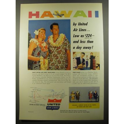 1954 United Airlines Ad - Hawaii by United Air Lines.. low as $224
