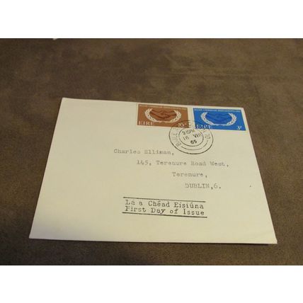 1965 Ireland FDC Cover - United Nations / International year of cooperation