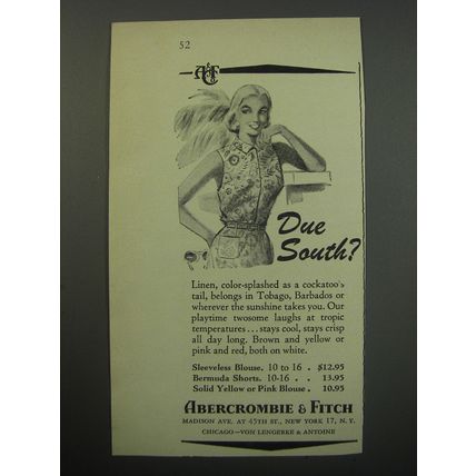 1955 Abercrombie & Fitch Fashion Ad - Due South?
