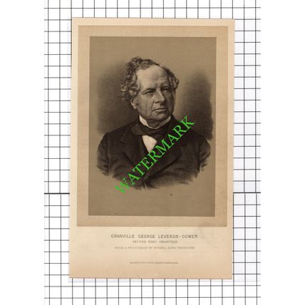 Granville George Leveson-Gower Second Earl Granville - 1890's Small Print