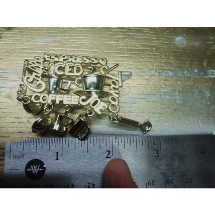 Vintage Gold Tone Espresso Ice Coffee Joe Brooch signed D