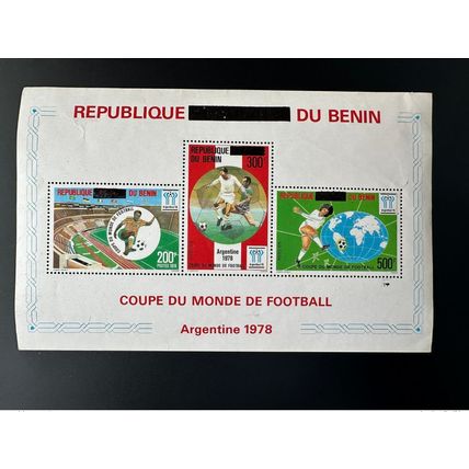 Bénin 2009 / 2010 Mi. Bl. 62 Coupe du Monde Football Argentine Surchargé MNH**