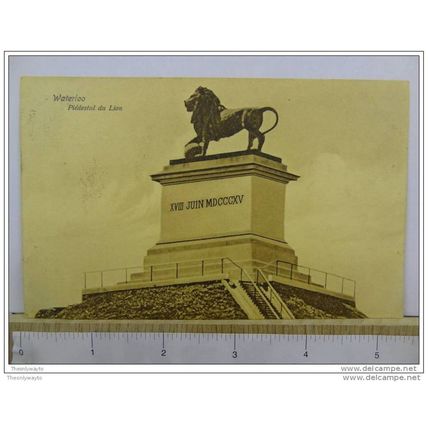 PIEDESTAL DU LION,WATERLOO, BELGIUM, 1909, Postcard