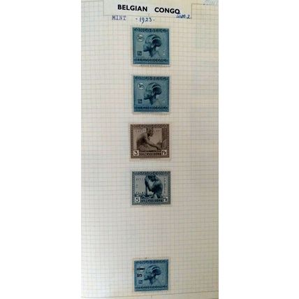 Belgian Congo 1923 mint heads and crafts issues with 3F and 5F