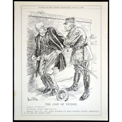 COST OF VICTORY 1923 John Bernard Partridge Raymond Poincaré PUNCH CARTOON PAGE