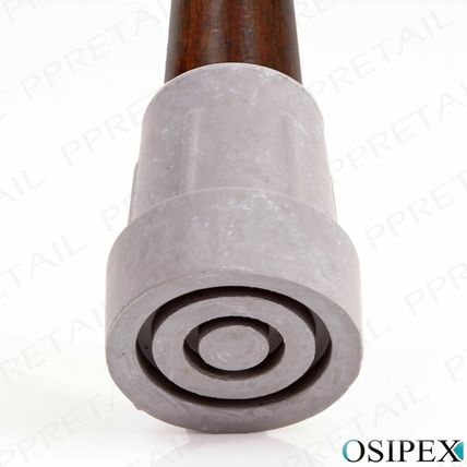 2x HEAVY DUTY 25mm RUBBER FERRULE Grey Walking Stick Cane Crutch Grip Crutch End