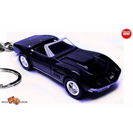 RARE KEYCHAIN BLACK 68~69~70 CHEVY CORVETTE C3 Conv. ❤️GREAT GIFT❤️