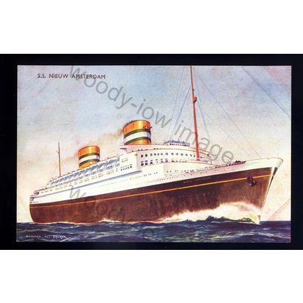 LS3250 - Holland-America Liner - Nieuw Amsterdam - by Bernard W Church. postcard