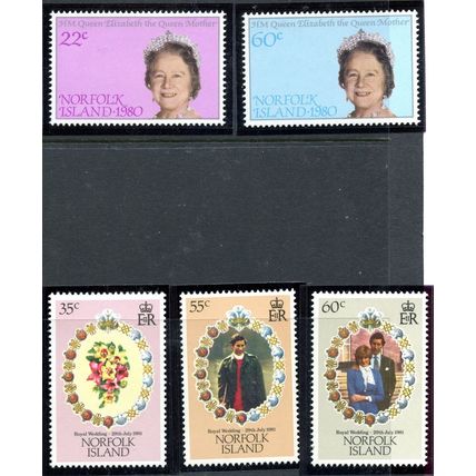 Norfolk Island 1979-82 sg223/7, 230/5, 252/3, 262/4, 296/303 - MNH - 4 scans