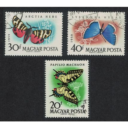 Hungary Butterflies and Moths 3v 1959 Canc SG#1612-1614 MI#1633-1635A