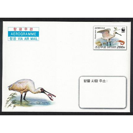 Korea Birds WWF Black-faced Spoonbill Aerogram 2009