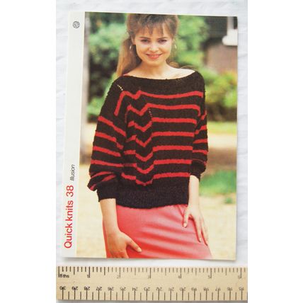 1987 Quick knits 38 slash-neck sweater, Twilley's Treat, 86-97 cm