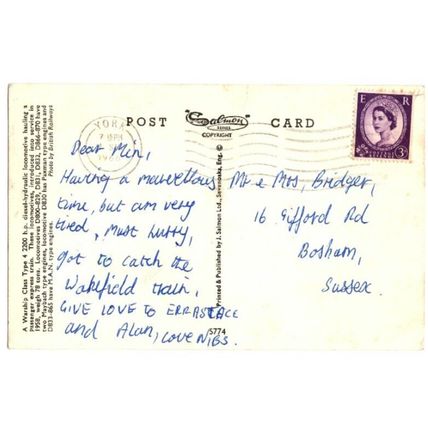 POSTCARD A Warship Type 4 2200 hp Locomotive Posted 1966