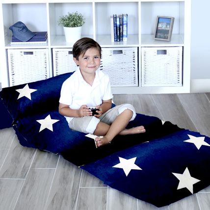 Floor Pillow Case Mattress Bed Lounger Cover Star Navy King Cozy Kids & Adults