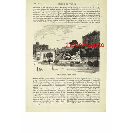 THE FOUNTAIN OF CYBELE, MADRID, Spain, Book Illustration (Print), 1890