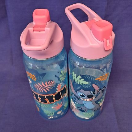 New Disney Lot 2 STITCH Kids CUPS Travel Water Bottle Drink FLip Lid