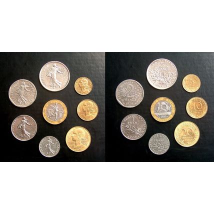 France - 5th Republic - Pre-Euro 8 Coin Set