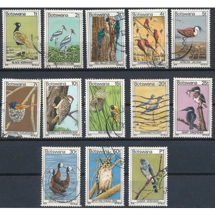 Birds: 13 Values - Botswana 1978 - FH & NM H - SG 411/21 & 424/5