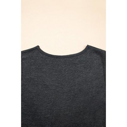 Carbon Grey Twisted Bust V Neck Sleeveless Dress