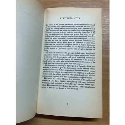 1993 LORD BYRON SELECTED LETTERS & JOURNALS PAPERBACK BOOK (P3)