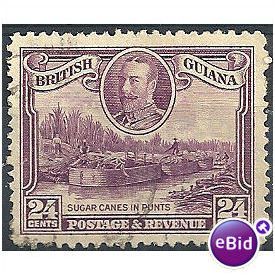 British Guiana 1934 SG294 24c Purple Very Fine Used.