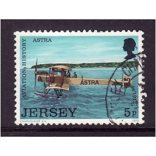 JERSEY 1973 SG 90 5p 1912 ASTRA SEAPLANE FINE USED #2