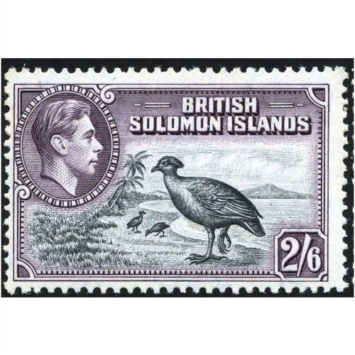 British Solomon Islands KGVI 1939 2/- 6d Black & Violet Unmounted Mint NHM SG 70