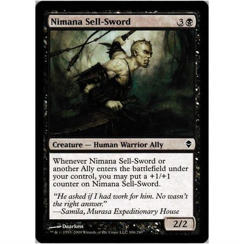 Magic the Gathering - Zendikar - #106/249 - Nimana Sell-Sword