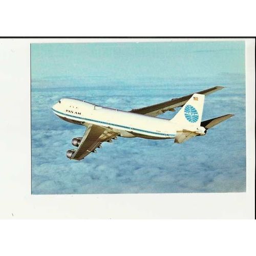 0168 Aviation PAN AM BOEING 747 Postcard by Skilton