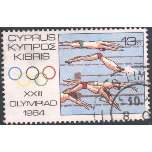 Cyprus 1984 - SG637 - 13c - "Olympic Games Los Angeles" Swimming - used