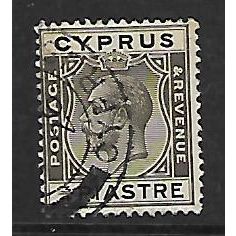 CYPRUS 1925 3/4pi BROWNISH BLACK SG 119 FINE USED
