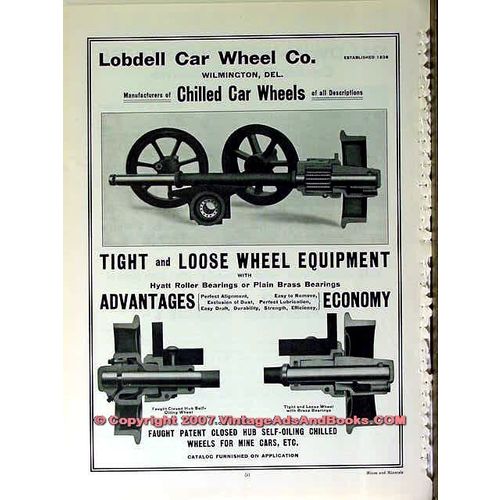LOBDELL CAR WHEEL COMPANY 1910 Tight and Loose Equipment vintage ad