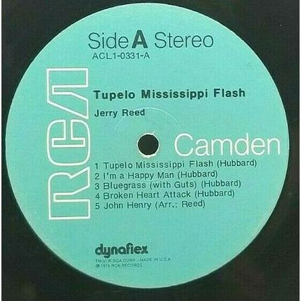 Jerry Reed Tupelo Mississippi Flash 1974 LP Vinyl Record RCA (P5)