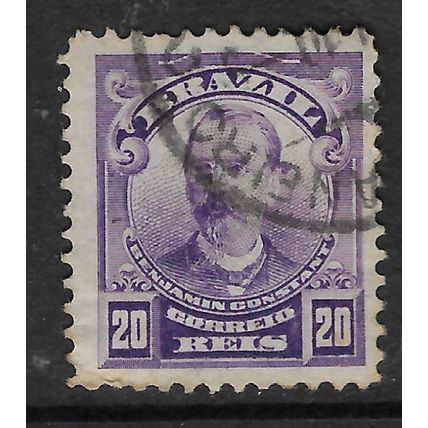 BRAZIL 1906 20R VIOLET B CONSTANT SG 261 FINE USED#2