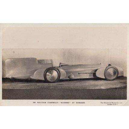 Sir Malcolm Campbells Bluebird Sports Car Gamages Holburn Dept Store RPC Postcar