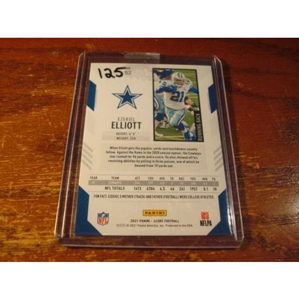 2021, Panini Score, Green Laser, #'d 100/110, Rare, EZEKIEL ELLIOTT, Cowboys