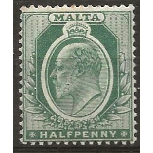 Malta 1904 SG47 1/2d Green Wmk Multi Crown CA Light Mounted Mint ..