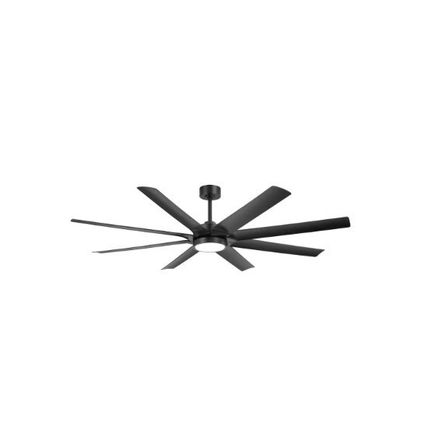 Breezary Arthur 72" Indoor Black Industrial Windmill Fan w/ Light & Remote
