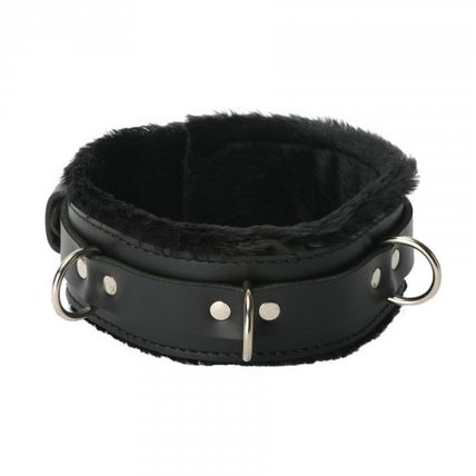 Strict Leather Premium Fur Lined Locking Collar BDS&M Small SM Slave S&M Bondage