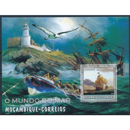MOZAMBIQUE SHEET LIGHTHOUSES SHIPS BOATS